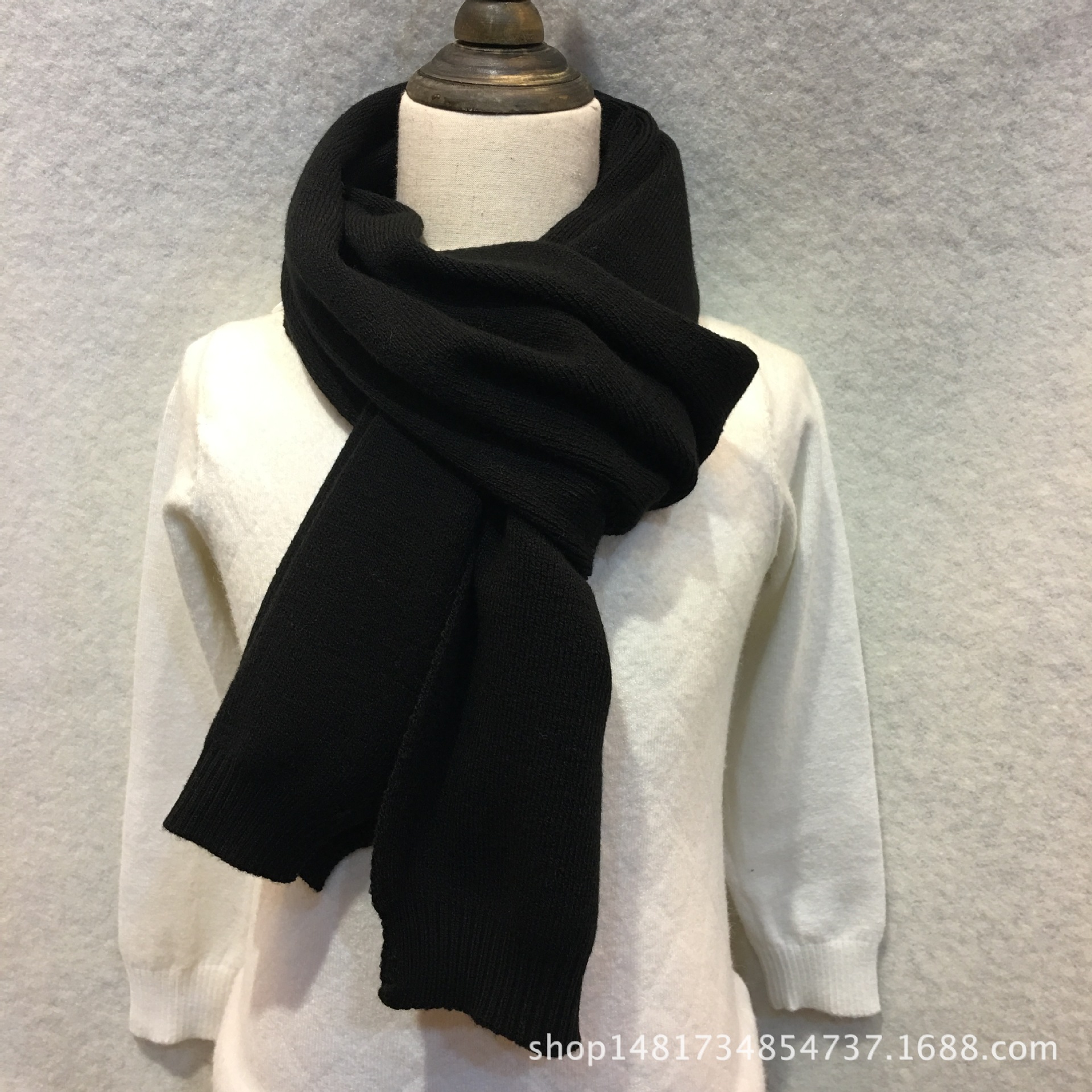 围巾女冬季韩版学生小围脖秋冬纯色丝巾女士保暖百搭针织毛线围巾