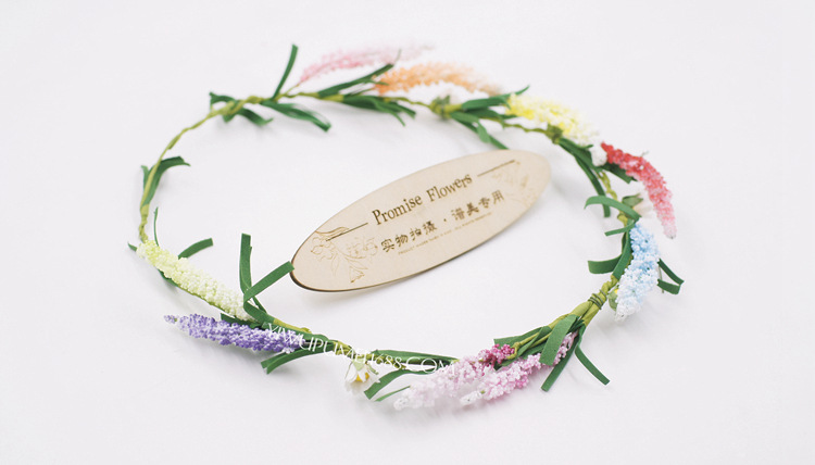 草编藤条pe泡沫麦穗薰衣草diy花环成品婚礼拍摄旅游景