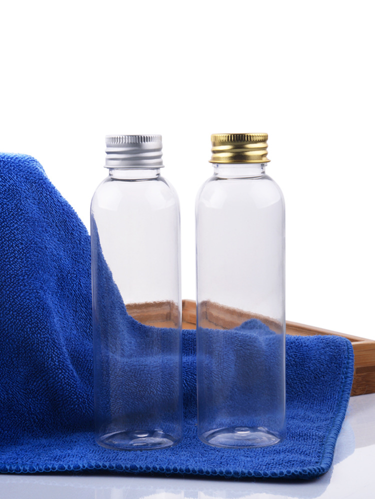 120ml透明铝盖瓶 纯露瓶子 塑料瓶子铝盖内塞pet瓶 化妆品分装瓶