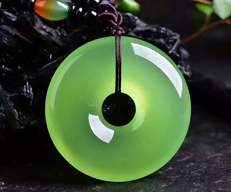 玉石正品特价冰种绿玉髓葡萄色玛瑙平安扣毛衣链吊坠饰品会销礼品