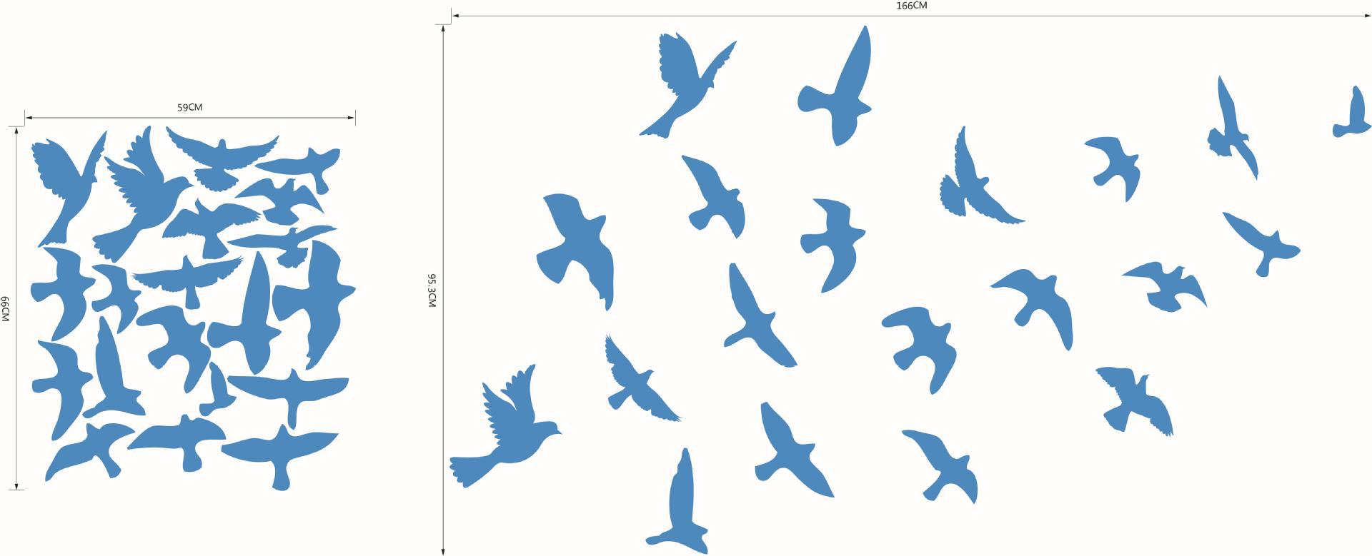 aw9236海鸥 卧室卧室装饰贴 可移除防水定制批发精雕墙贴