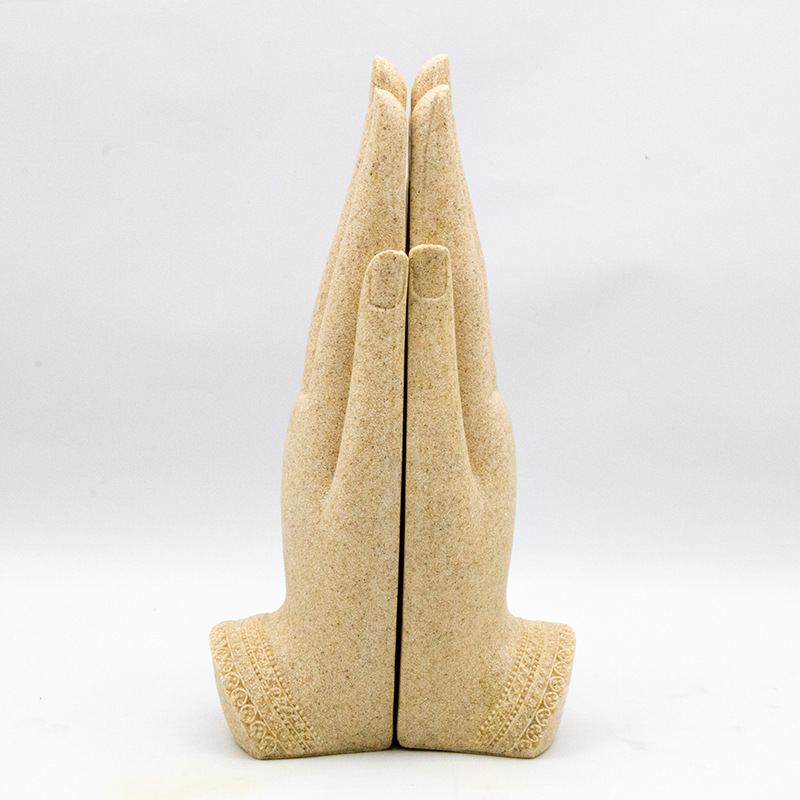 铭泽新款砂岩工艺品合手佛摆件东南亚家居装饰礼品