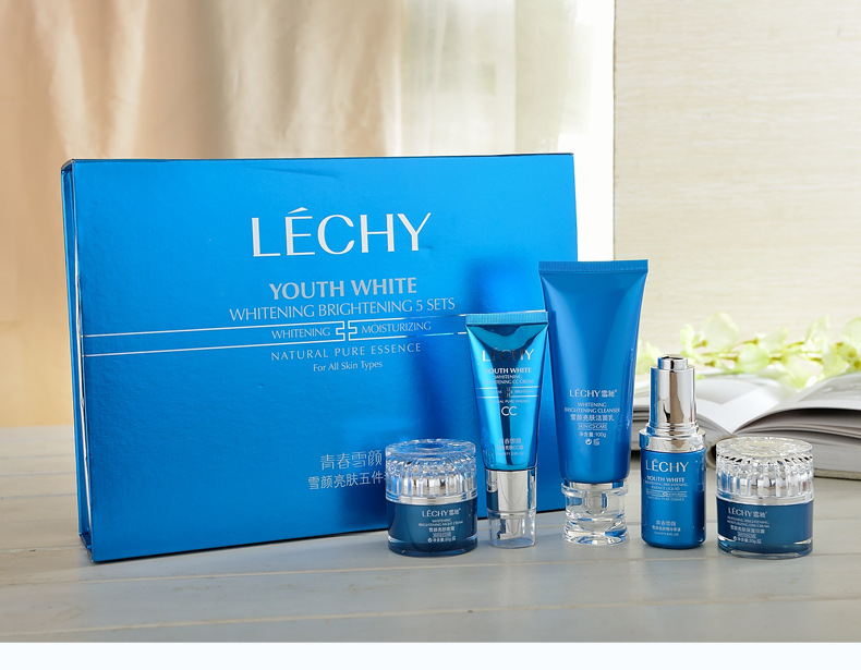 化妆品雷池本草植物雪颜亮肤五件套护肤品五合一润白去黄护肤套装
