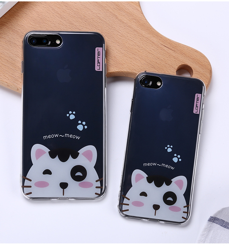 硅胶iphone6splus手机壳女款苹果6硅胶超萌可爱卡通全包边软壳 洛夫特