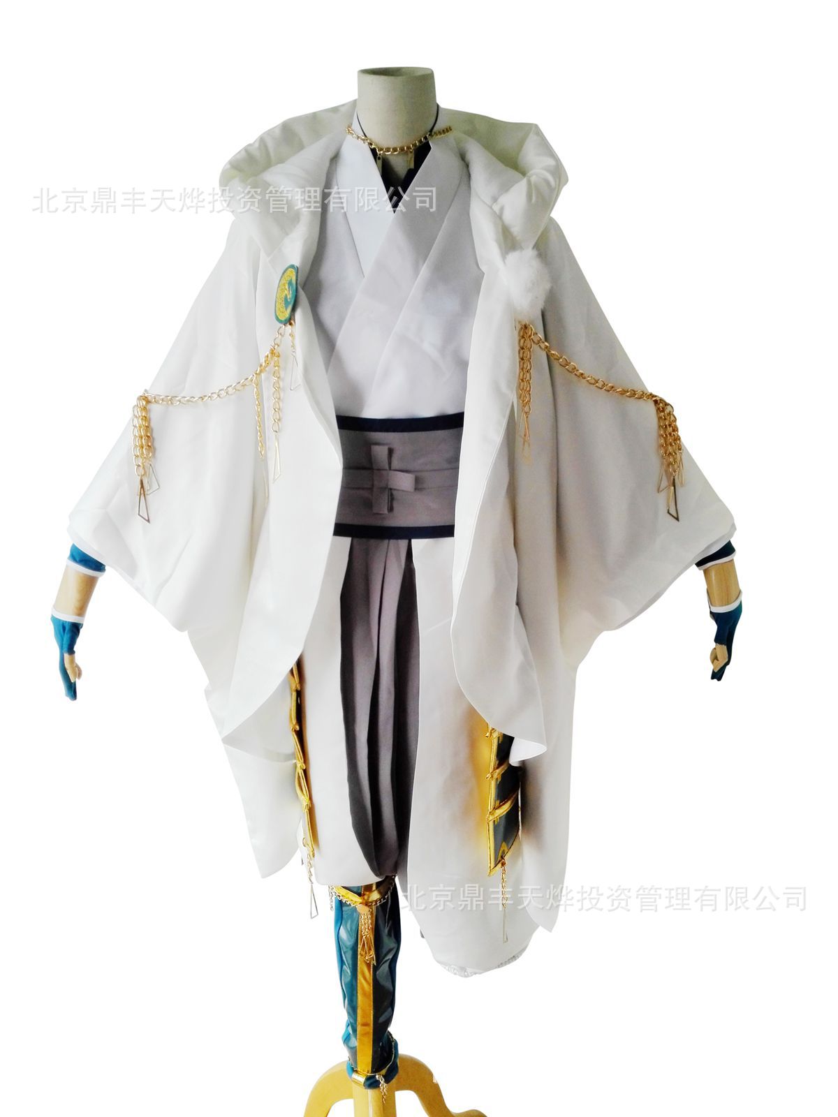 刀剑乱舞cos鹤丸国永cos服姥爷出阵鹤丸国永cos 假发木屐刀 全套