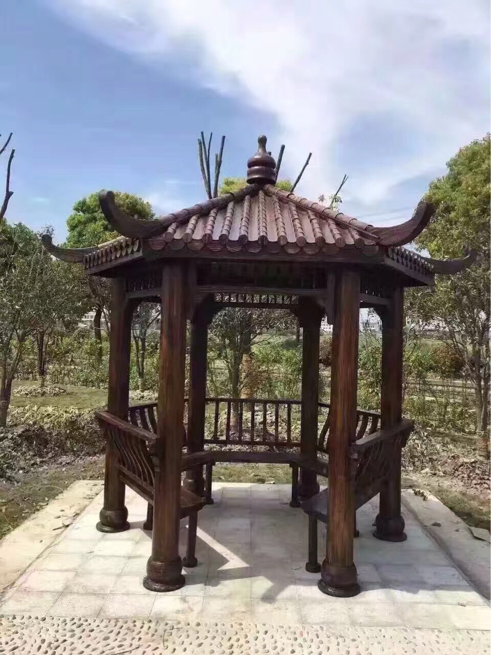 农村休闲凉亭怎样制作,家庭院里能否做亭子,农村自建凉亭_大山谷图库