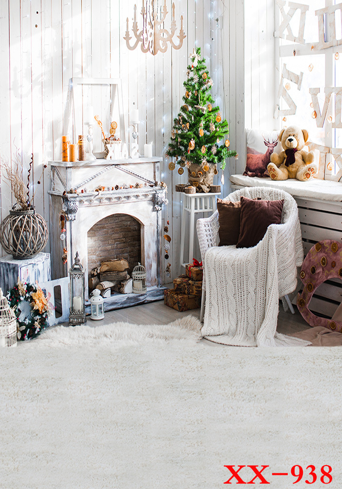 bjd娃娃宠物拍摄影楼工作室ins主播儿童室内壁炉玩具毛毯背景布