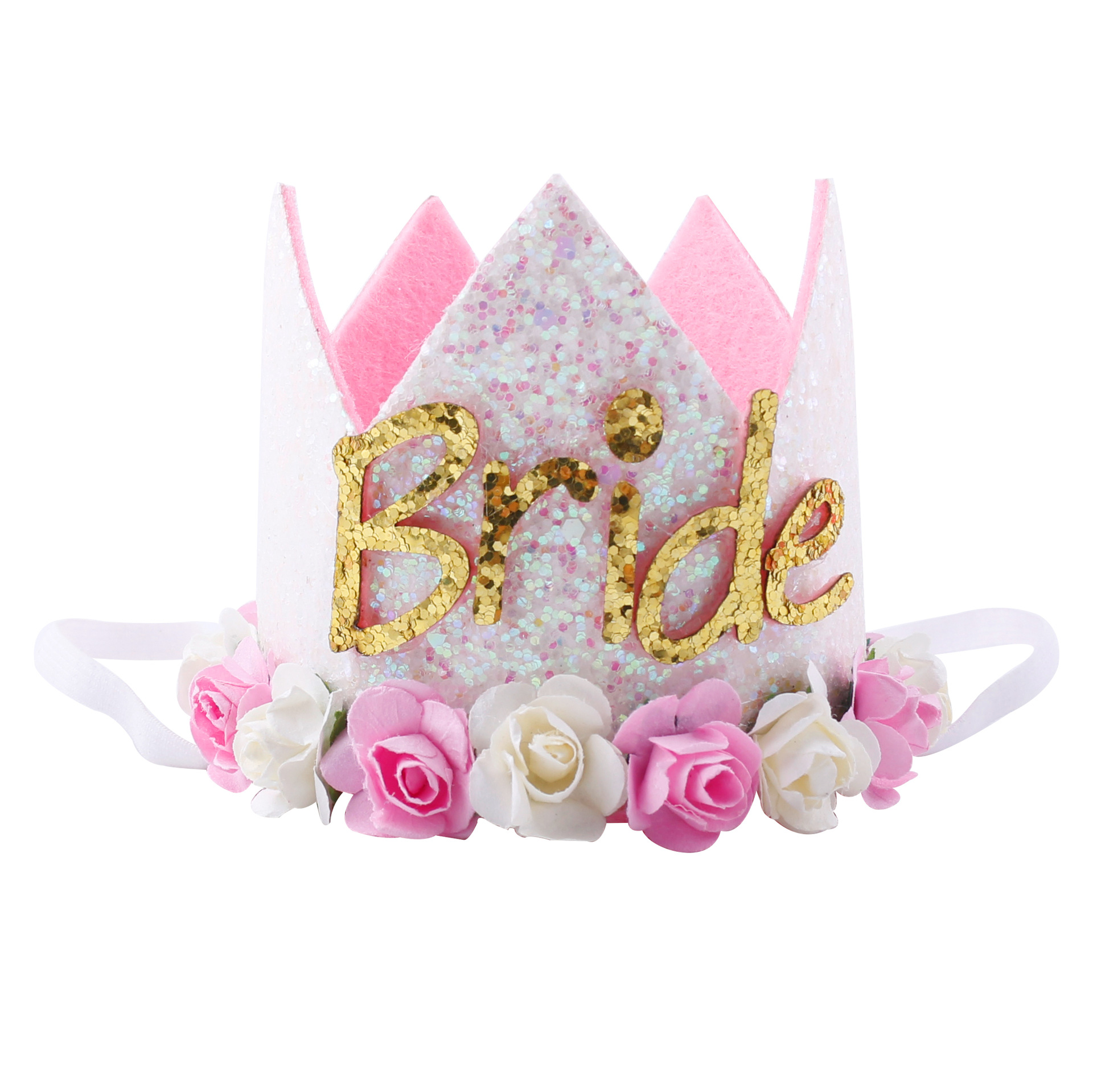 欧美儿童花朵皇冠生日帽发带宝宝生日派对表演写真头饰帽子不同款