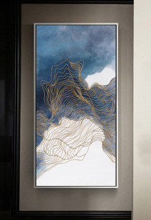 抽象玄关装饰画竖版现代简约客厅油画背景墙挂画走廊过道北欧壁画