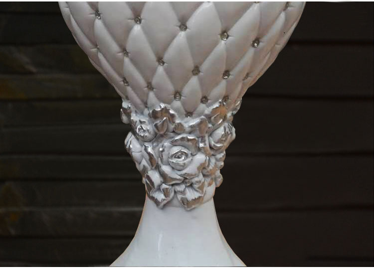 批发新款大号客厅欧式落地树脂玻璃钢陶瓷绢花高档花插工艺大花瓶