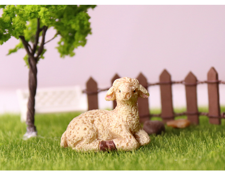 新款白色小绵羊微景观多肉花盆栽摆件欧美复古造型可爱小羊装饰品