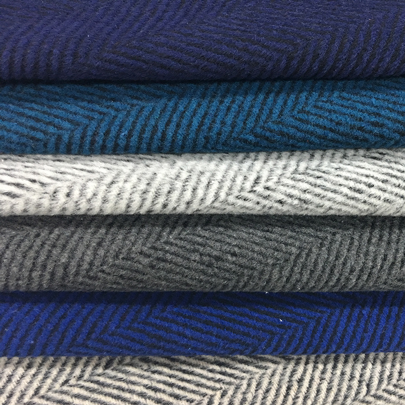 粗纺毛呢 拉毛大人字呢时装服装面料 毛纺呢料批发市场 现货供应
