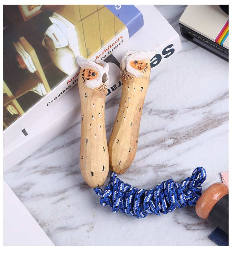 创意木质手工雕刻动物跳绳 厂家直销 可定制儿童跳绳 童趣跳绳