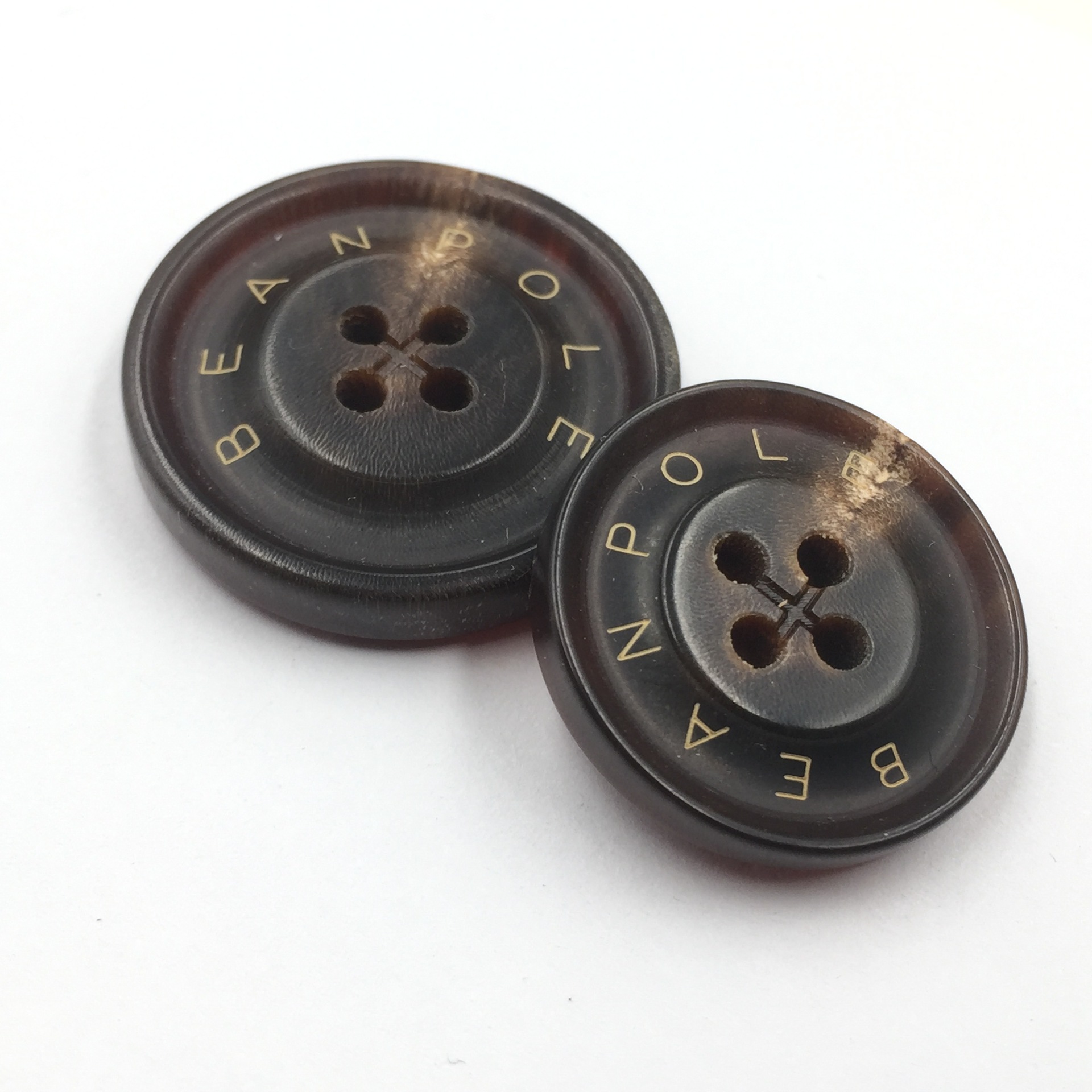 厂家直销 牛角扣细边 咖啡花纹logo 高档西服纽扣 可定制