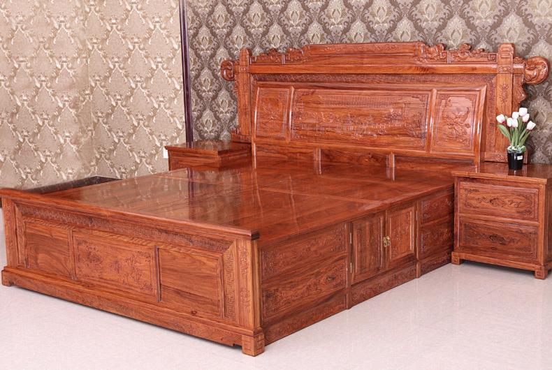 8米 花梨木古典双人床 红木中式成人大床