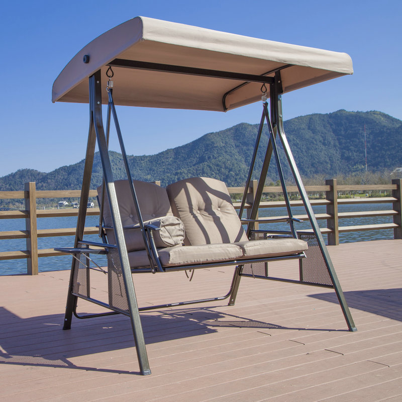 厂家供应巴拿马户外双人三人秋千 铁艺庭院摇床吊椅 休闲家具摇椅