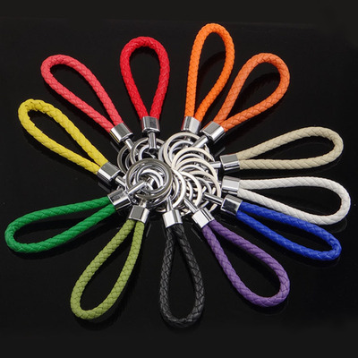 新品单环编织绳钥匙扣女士专用锁匙扣挂件汽车钥匙链小礼品定制