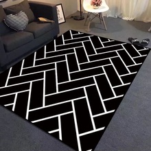 北欧几何ins地毯客厅 家用沙发茶几卧室床边地毯现代简约水洗地垫
