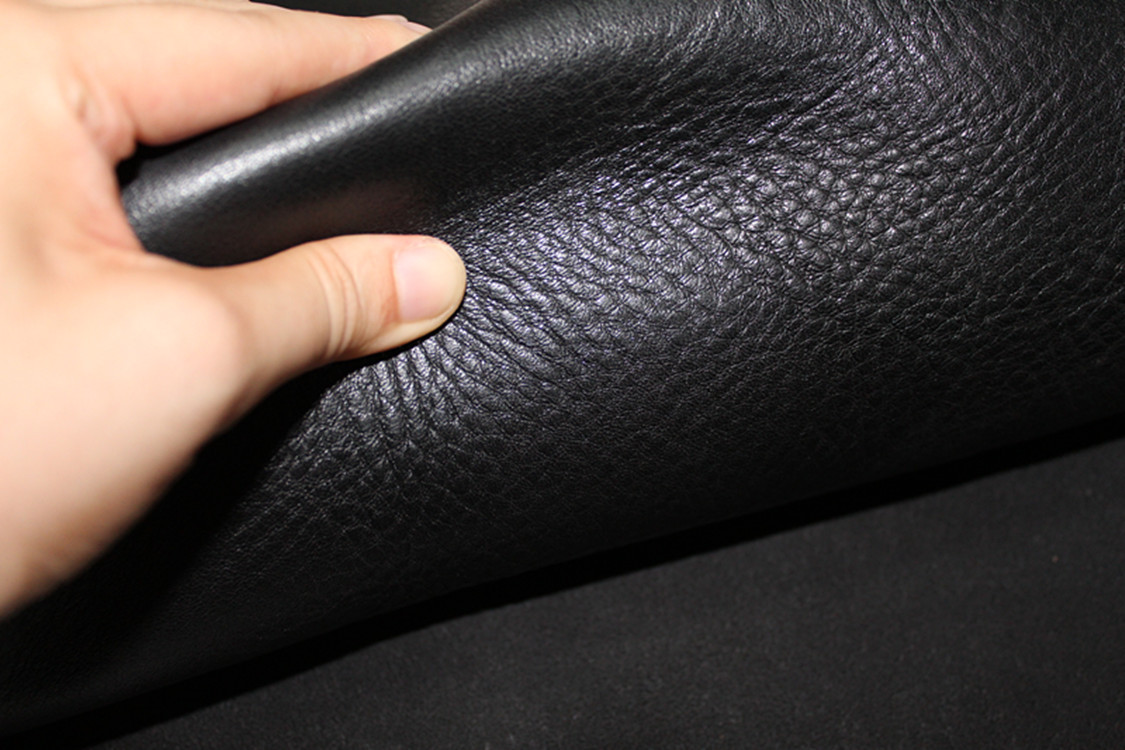 黑色植鞣革 自然摔纹 2.2-2.5mm树膏皮 手工diy皮料 头层牛皮