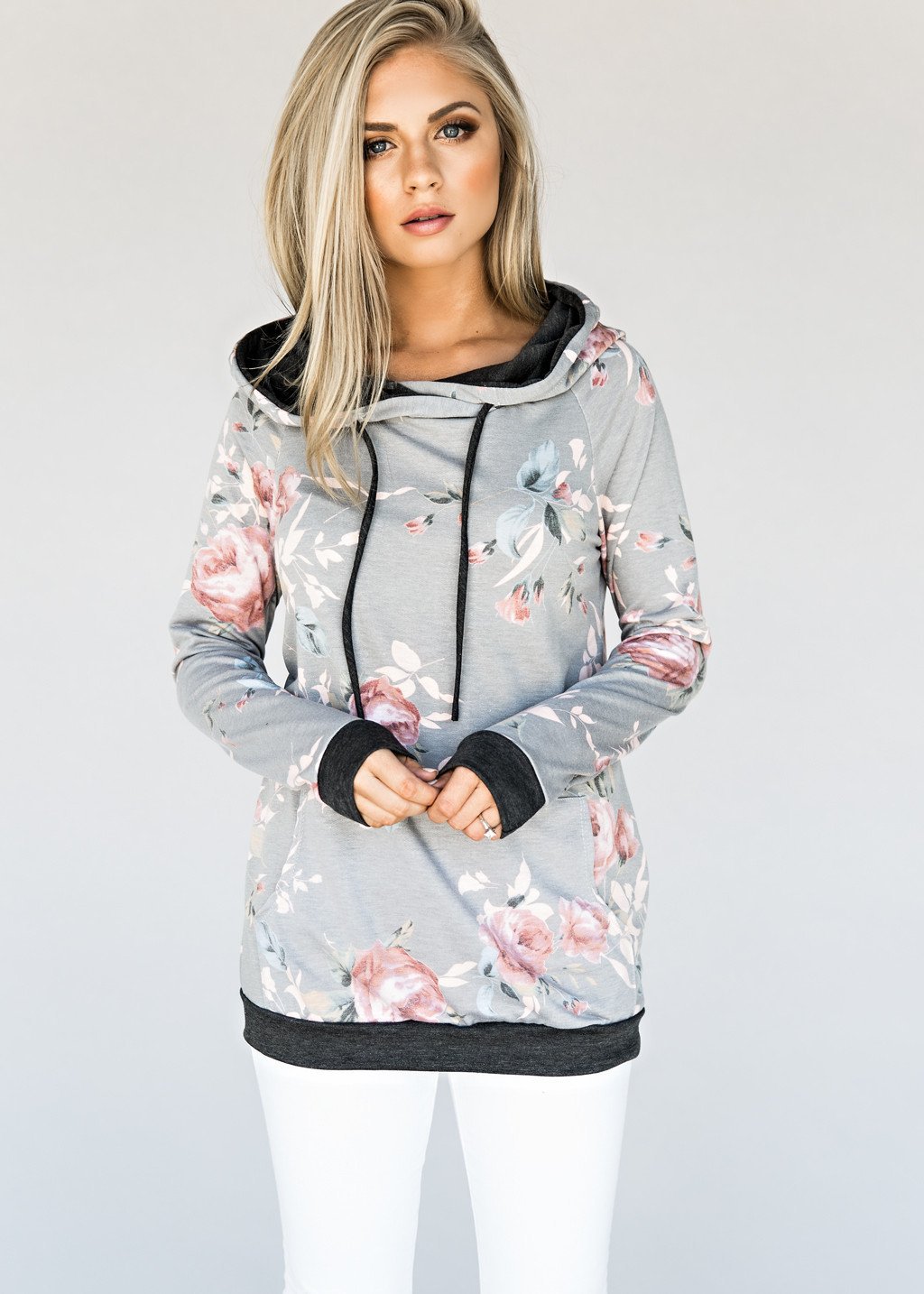 2017秋装新款速卖通爆款欧美印花连帽套头卫衣女长袖