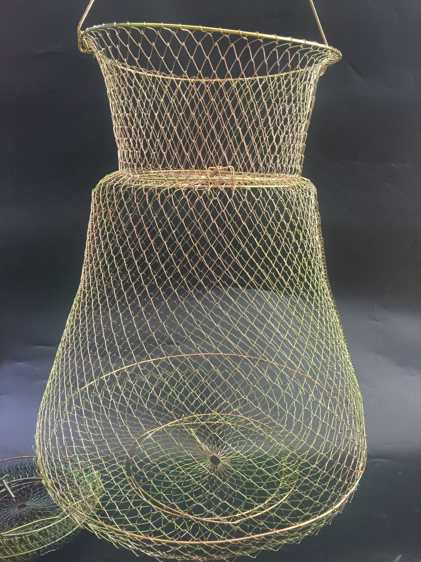 厂家批发折叠 铁鱼娄网兜 铁丝鱼笼 铁鱼篓 垂钓用品