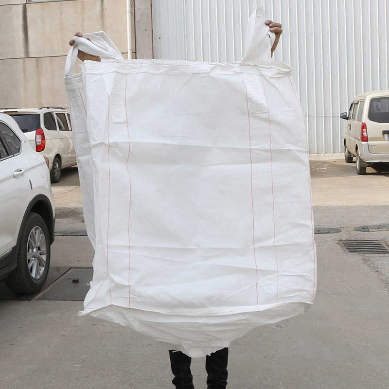 厂家直销方形吨袋 白色塑料吊装编织吨包袋 四集装袋来样定做