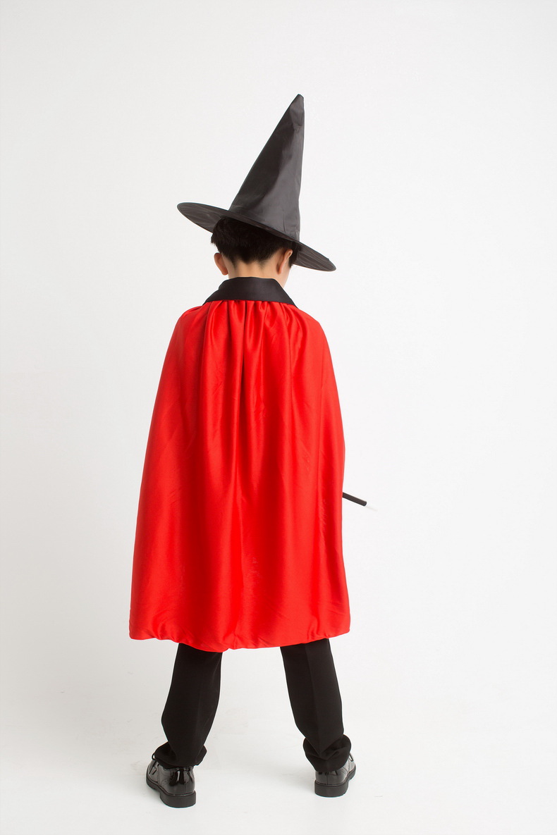 魔术师演出服衣服 儿童万圣节表演披风魔术帽巫师帽 魔术道具