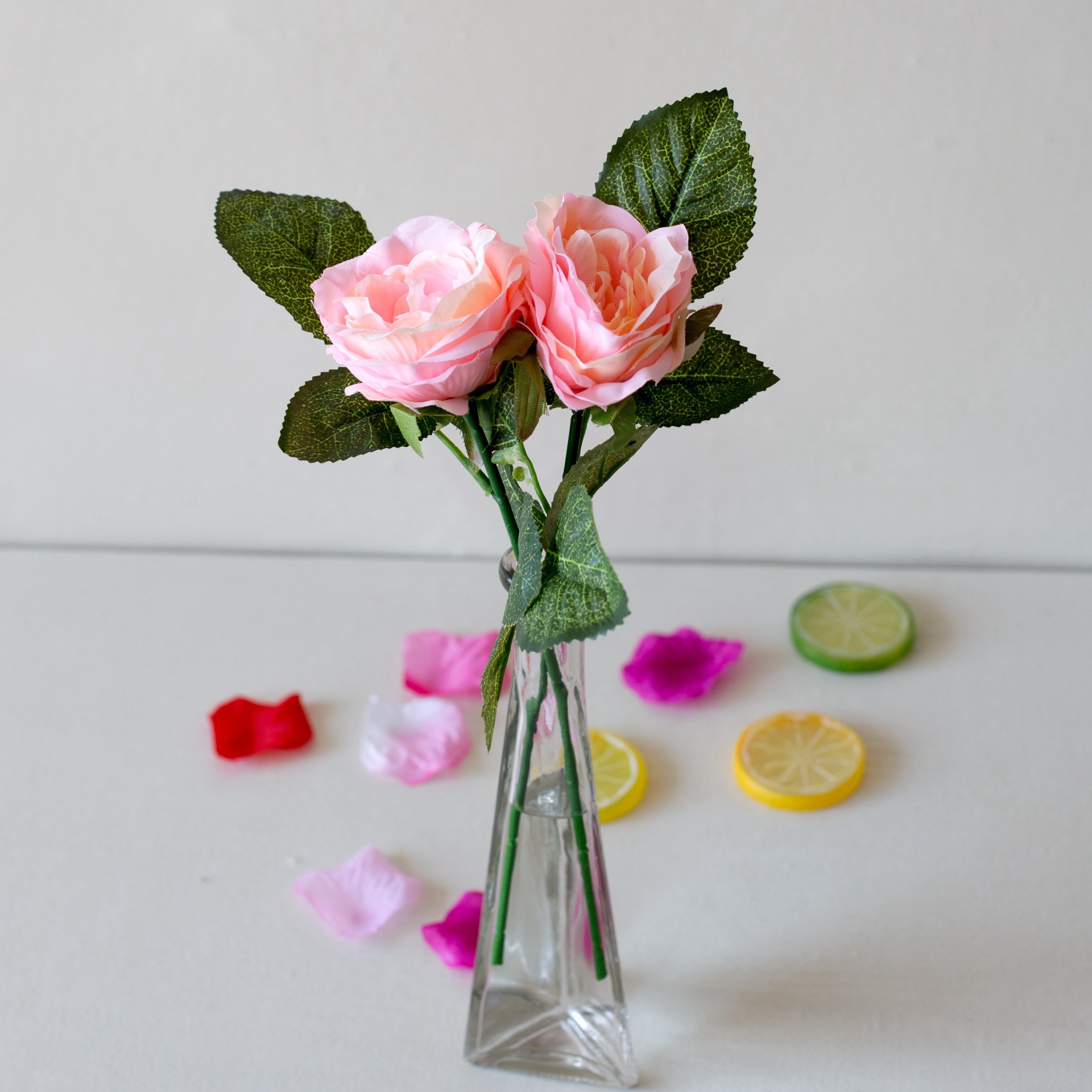 家居饰品假花 仿真花束 情人节单枝玫瑰花 婚庆装饰 单枝夜玫瑰