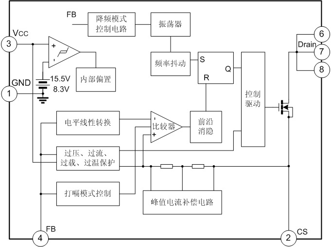 士兰微一级代理 sd6832 5w 电源管理芯片ic dip8封装