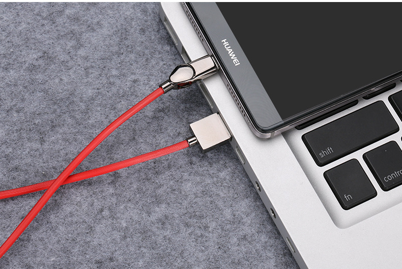 1a安卓数据线 安卓手机折叠锌合金 手机充电线 琉金系列