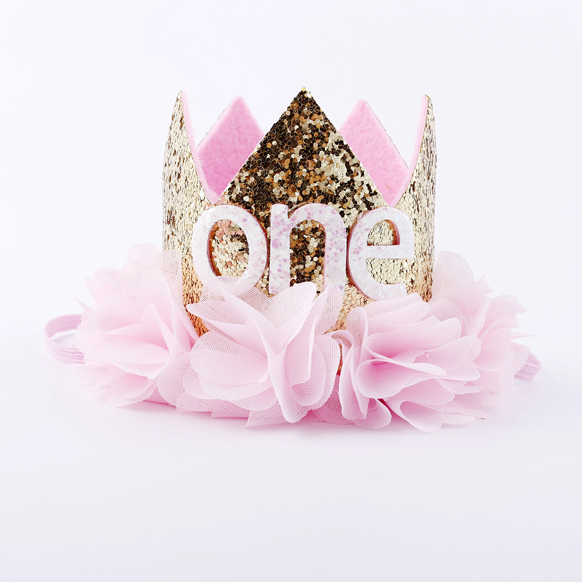 欧美儿童花朵皇冠生日帽发带宝宝生日派对表演写真头饰帽子不同款