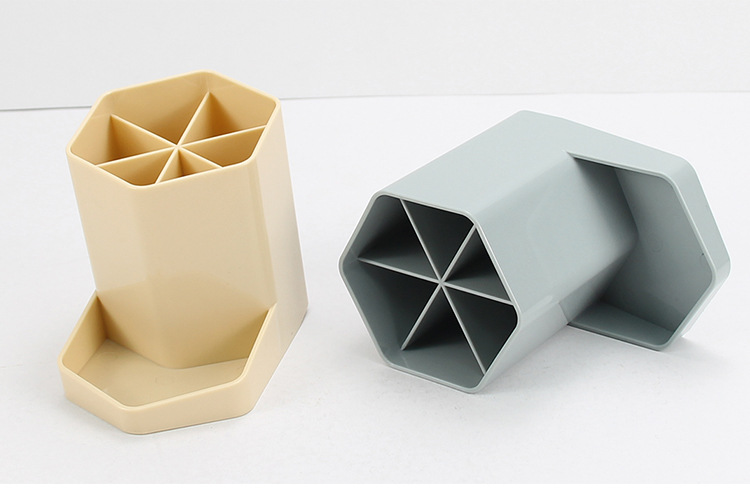 新款六棱柱创意笔筒多功能组合笔筒笔座桌面文具架收纳箱办公批发