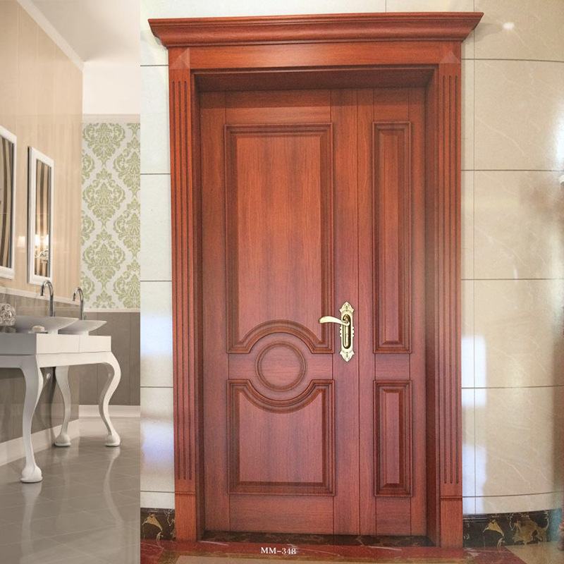 厂家直销纯实木子母门橡胶木原木室内进户门套装门无锡测量安装