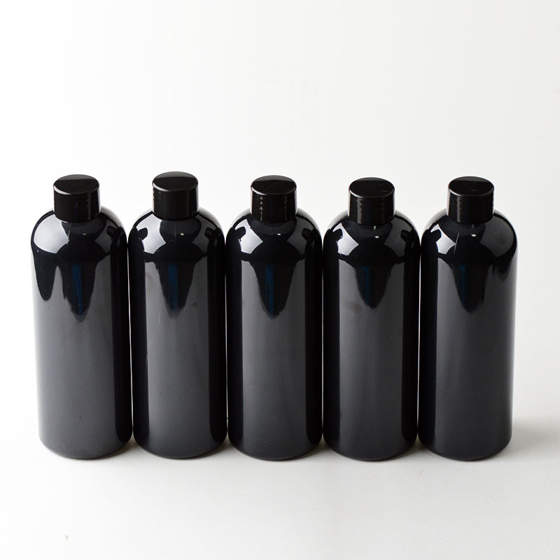 300ml黑色圆肩瓶 纯露瓶 水乳分装瓶 pet塑料瓶