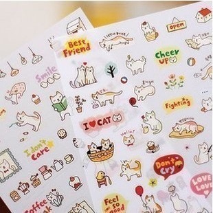 south korea creative stationery cute  diary book decoration sticker group cartoon animal adhesive sticker