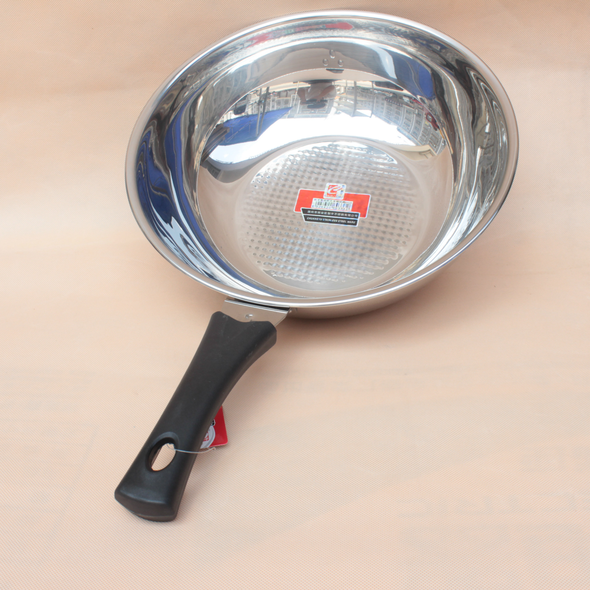 欧式复底炒锅不锈钢炒锅 无涂层不粘锅 经典无油烟炒鼎厂家批发