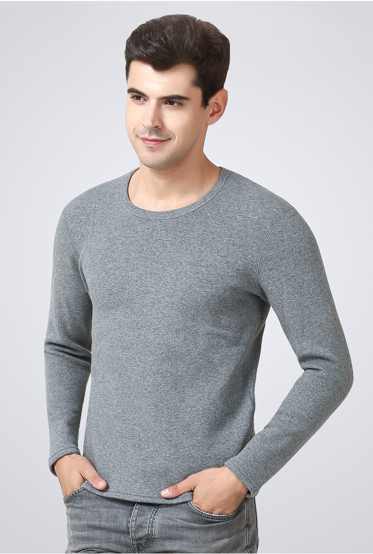 南极人保暖内衣男士加绒加厚秋冬v领大码百搭修身秋衣秋裤套装 浆红