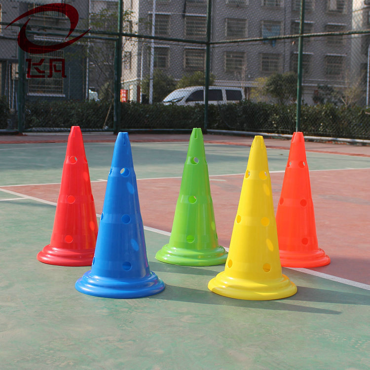 足球标志桶 标志锥标志筒路标路障52厘米带孔障碍物足球训练器材