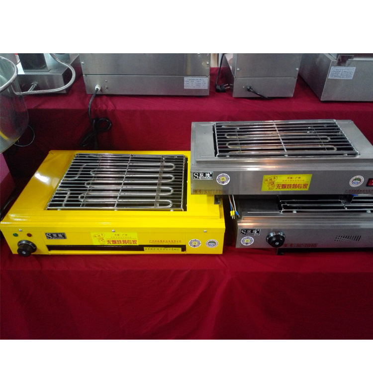 双驰燃气烧烤炉商用无烟环保六头烧烤炉sc-233烤生蚝炉煤气烧烤炉