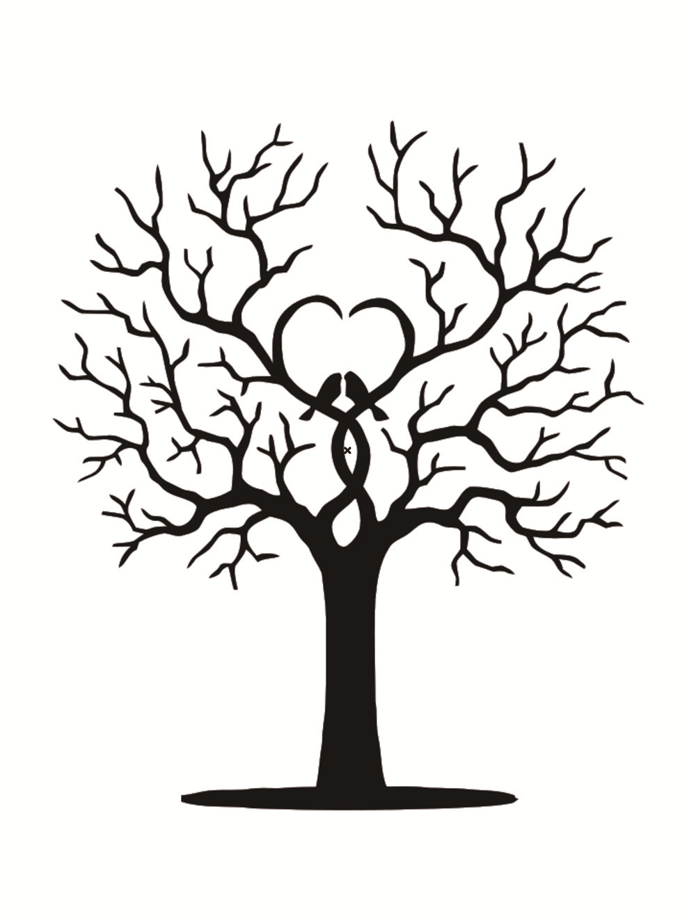 diy跨境外贸公司指纹画签到婚礼聚会派对生日树个性定制装饰nq15