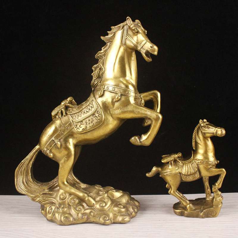 纯黄铜马上赢摆件 马上赢金属工艺品