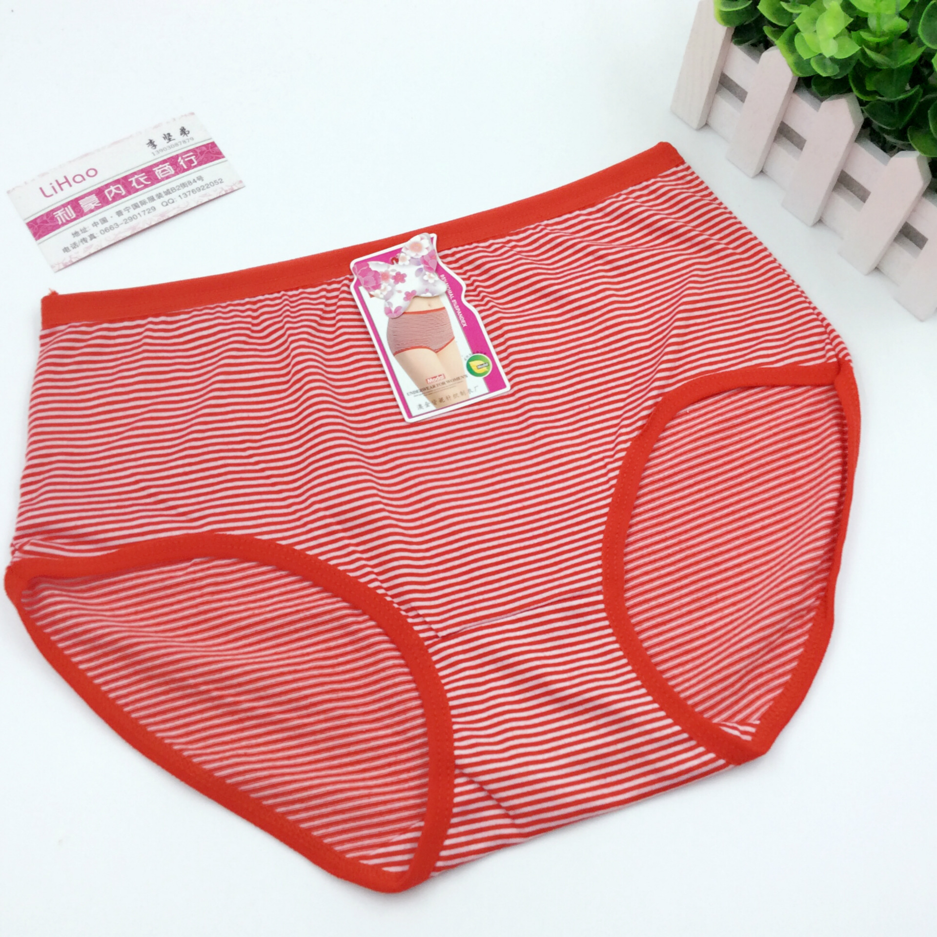 女士内裤 中老年人 棉质经典条纹色织条外贸款低价大妈 5元内裤
