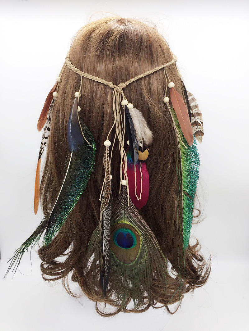 吉普赛印第安头带羽毛发饰波西米亚头饰 民族风头饰发饰景区饰品