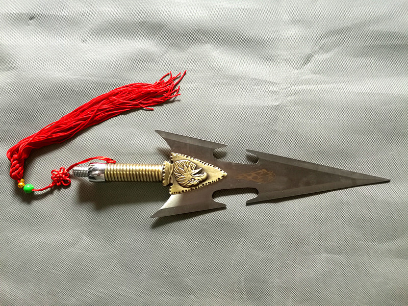 龙泉市市刀剑 十八般兵器 不锈钢 黑杆大号红缨枪 未开刃