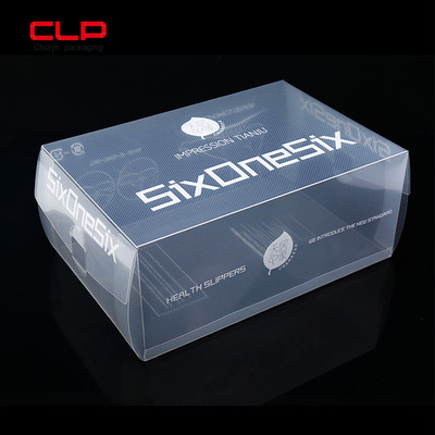 上海厂家定制 高档透明包装盒子 单色丝网印刷pp斜纹塑料鞋盒