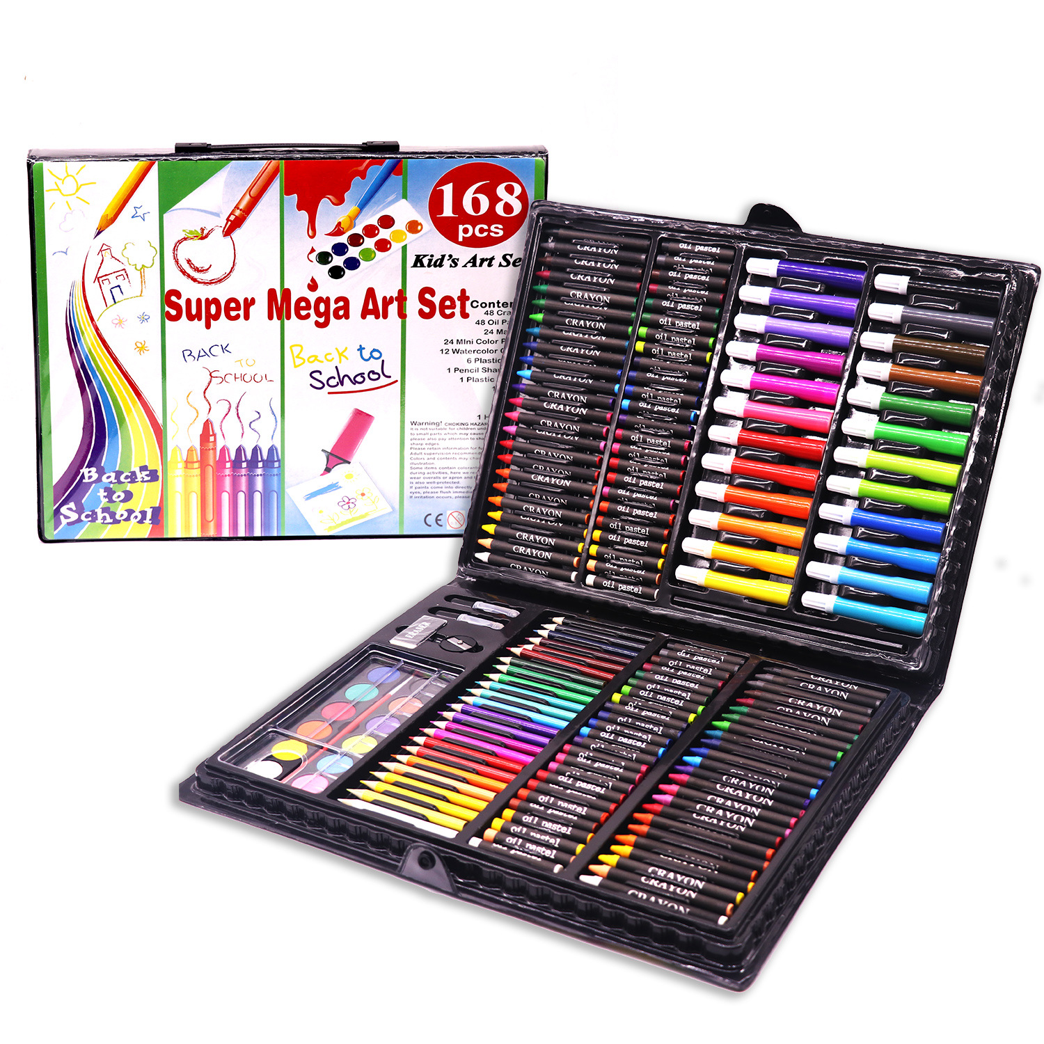 Children‘s Stationery Hand Painting Color 168 Pieces Painting Kit Color Lead Crayon Primary School Students Art Learning Stationery Wholesale