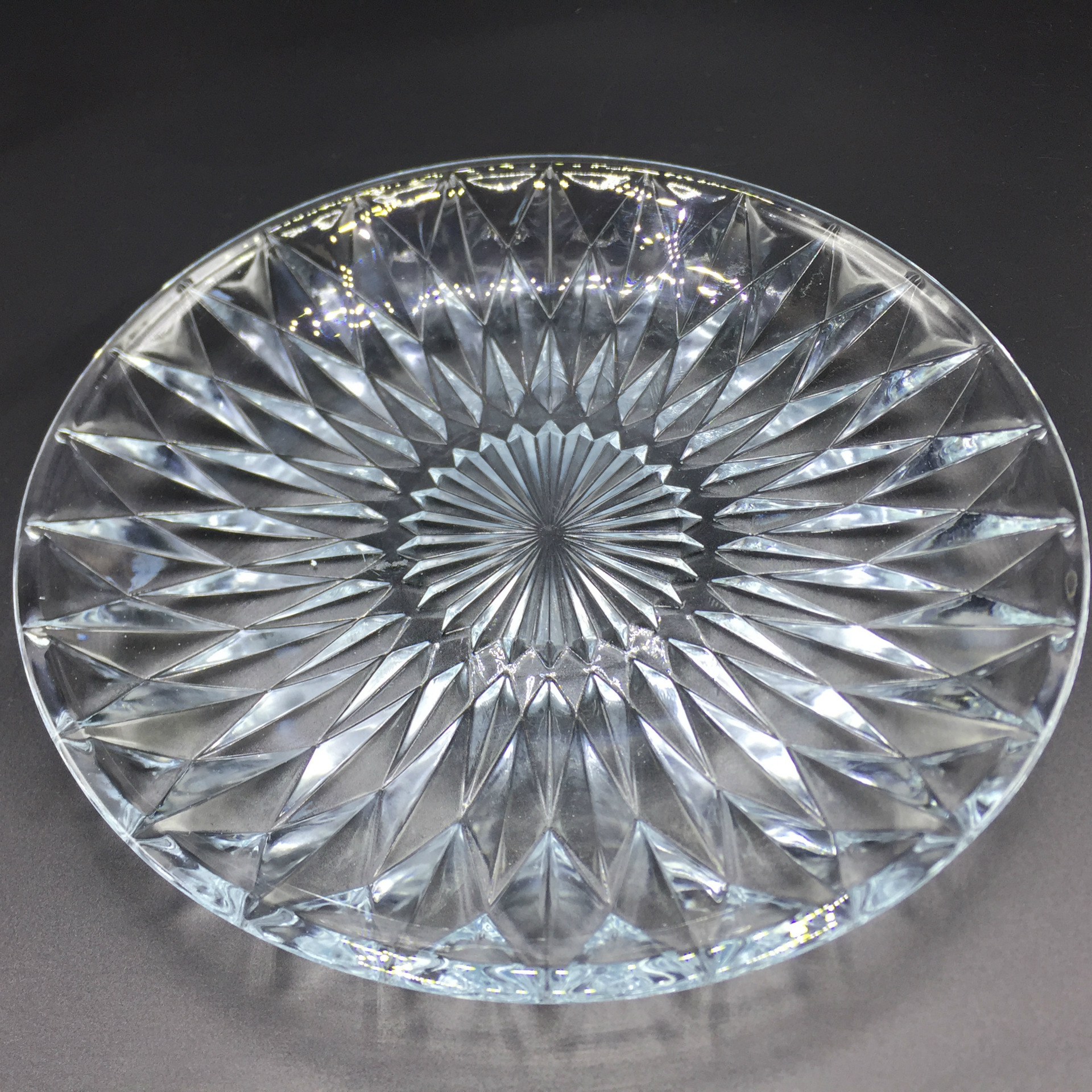 厂家直销星极无铅透明玻璃钻石盘水果盘ktv酒吧小吃碟多种规格