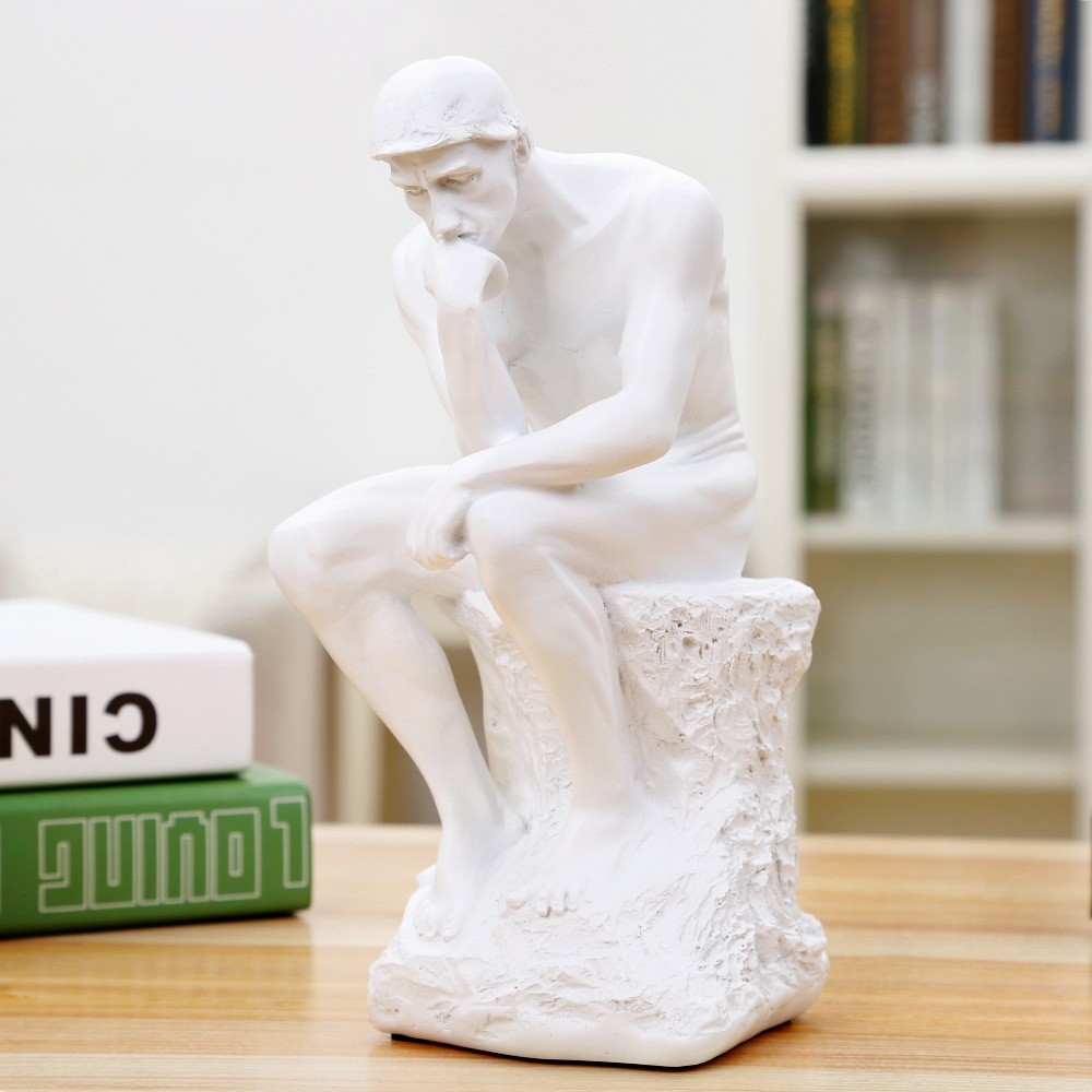 思想者雕塑雕像沉思者艺术品书架书柜装饰创意树脂摆件工艺品跨境