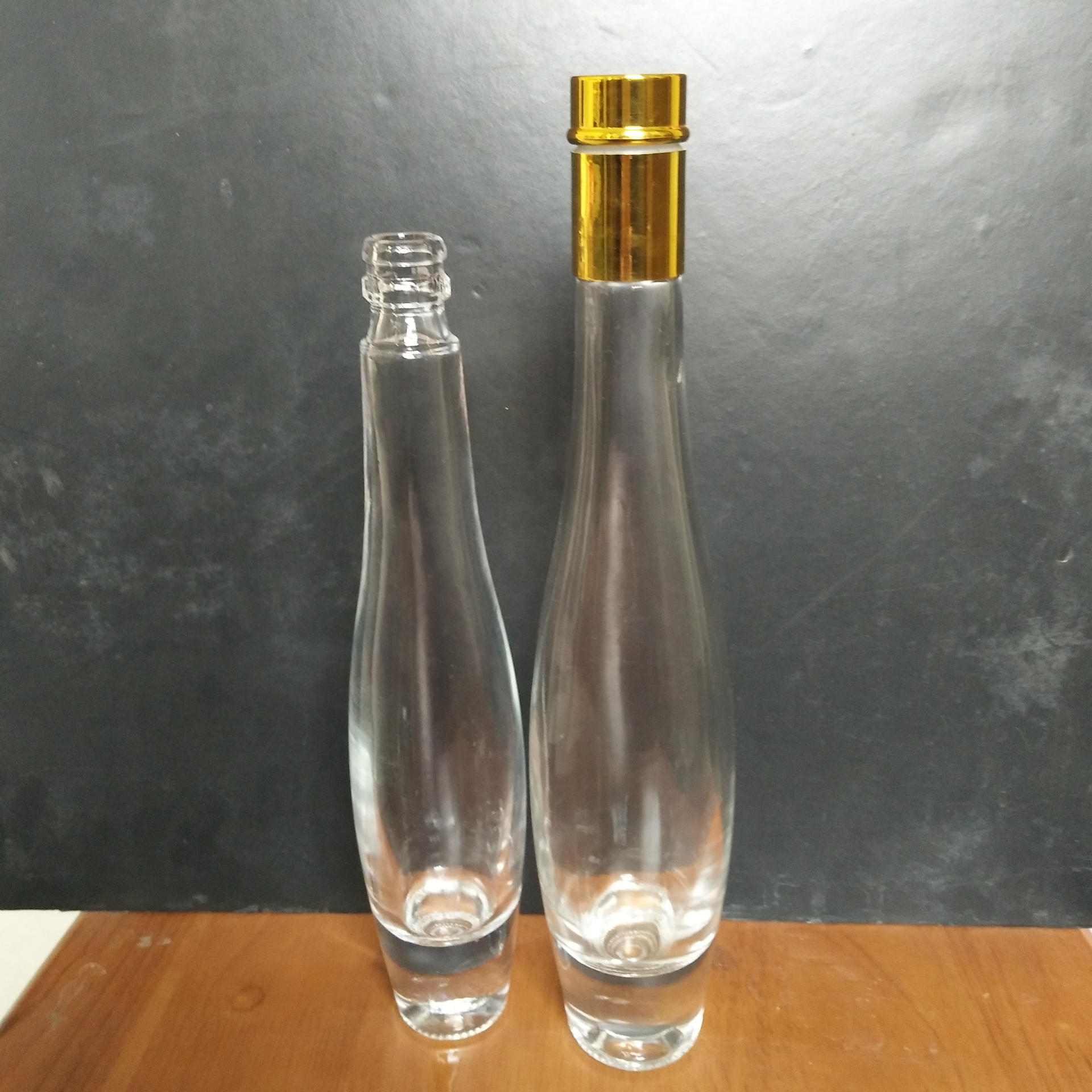 细高大肚厚底精白料茶油瓶山茶油玻璃瓶保龄球茶籽油瓶