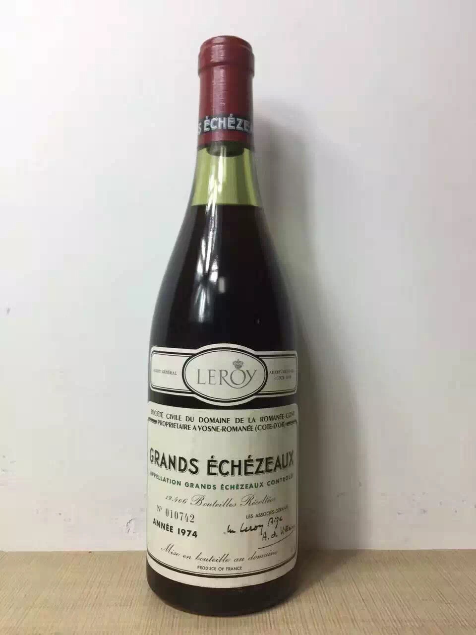 1974年drc罗曼尼康帝园大依瑟索grandsechezeaux红葡萄酒